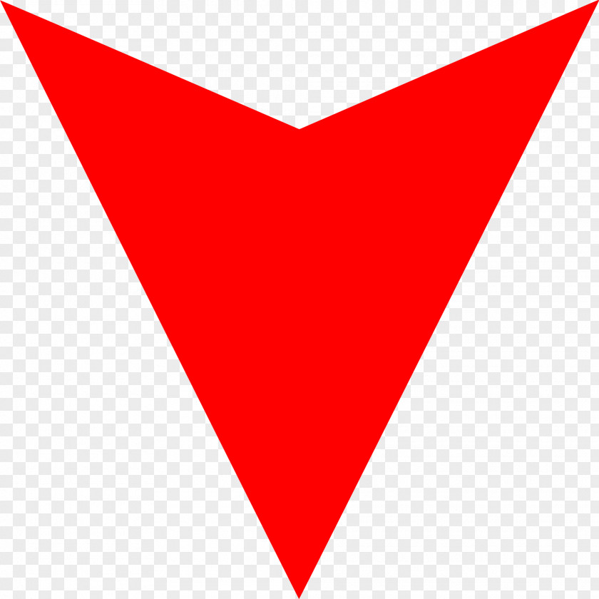 Down Arrow Photos Line Triangle Point Red PNG