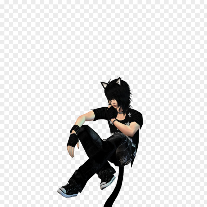 Emo Male Black M PNG