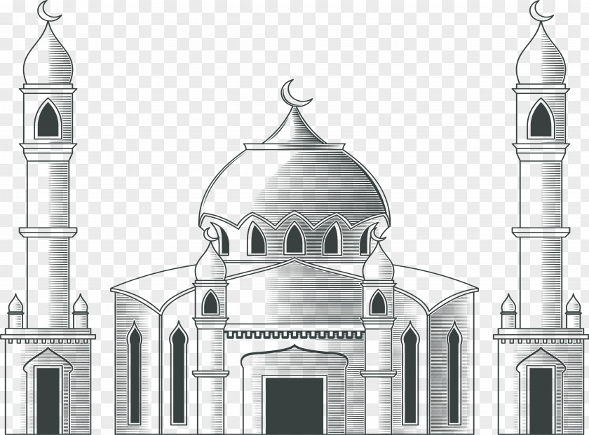 Hand Painted Islamic Church Drawing Islam PNG