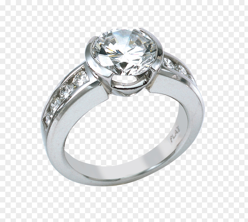 Round Bezel Engagement Ring Wedding Diamond PNG