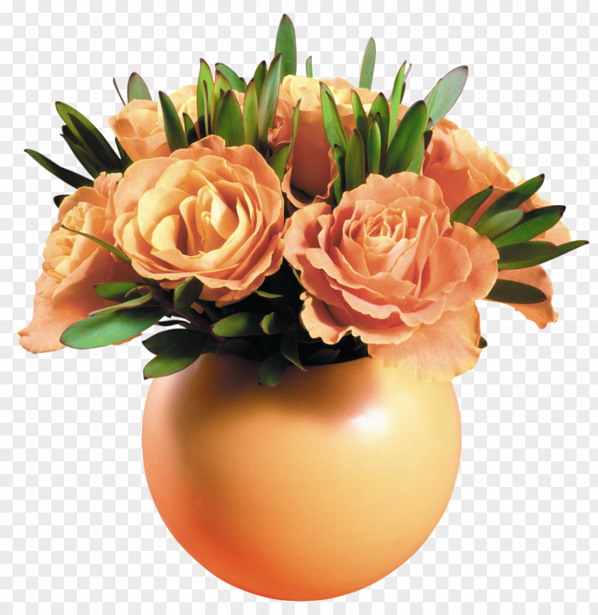 Yellow Rose Vase Transparent Picture Flower PNG