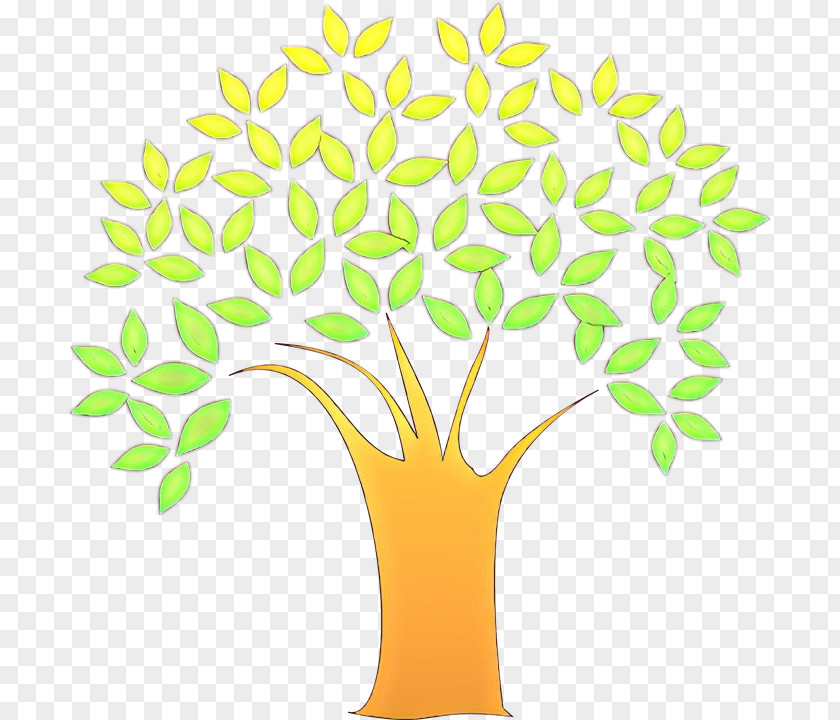 Flower Flowerpot Yellow Green Clip Art Leaf Tree PNG