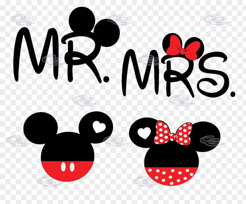 Mickey And Minnie Mouse Silhouette T-shirt Mrs. Mr. PNG