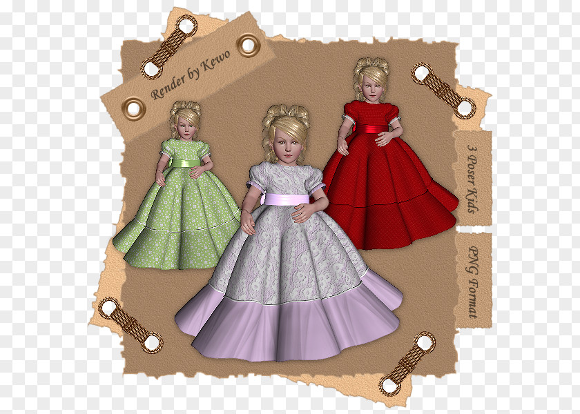 Princess Kids Costume Design Gown Pattern PNG