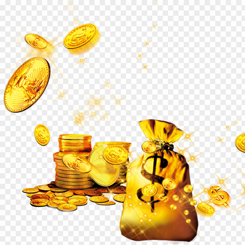 Purse Golden Icon PNG