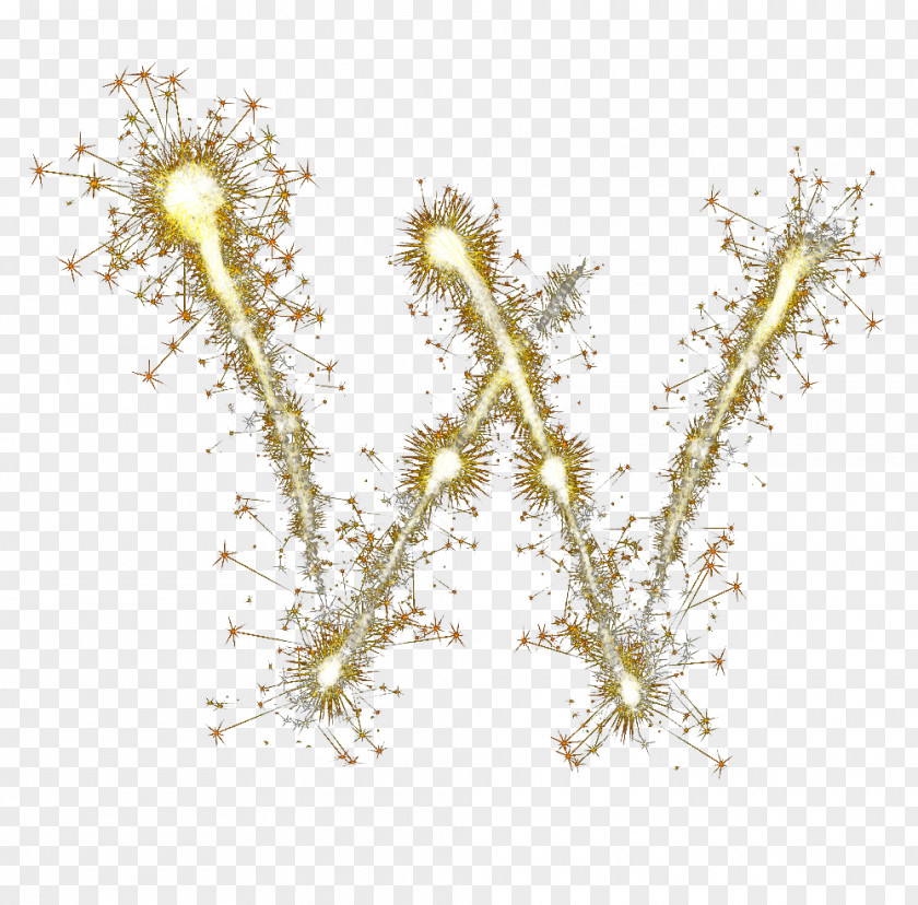 W Letter Fireworks Font PNG