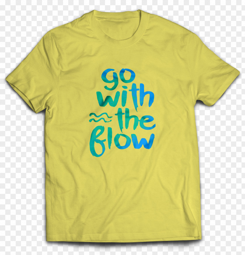 Go With The Flow T-shirt Logo Sleeve Font PNG