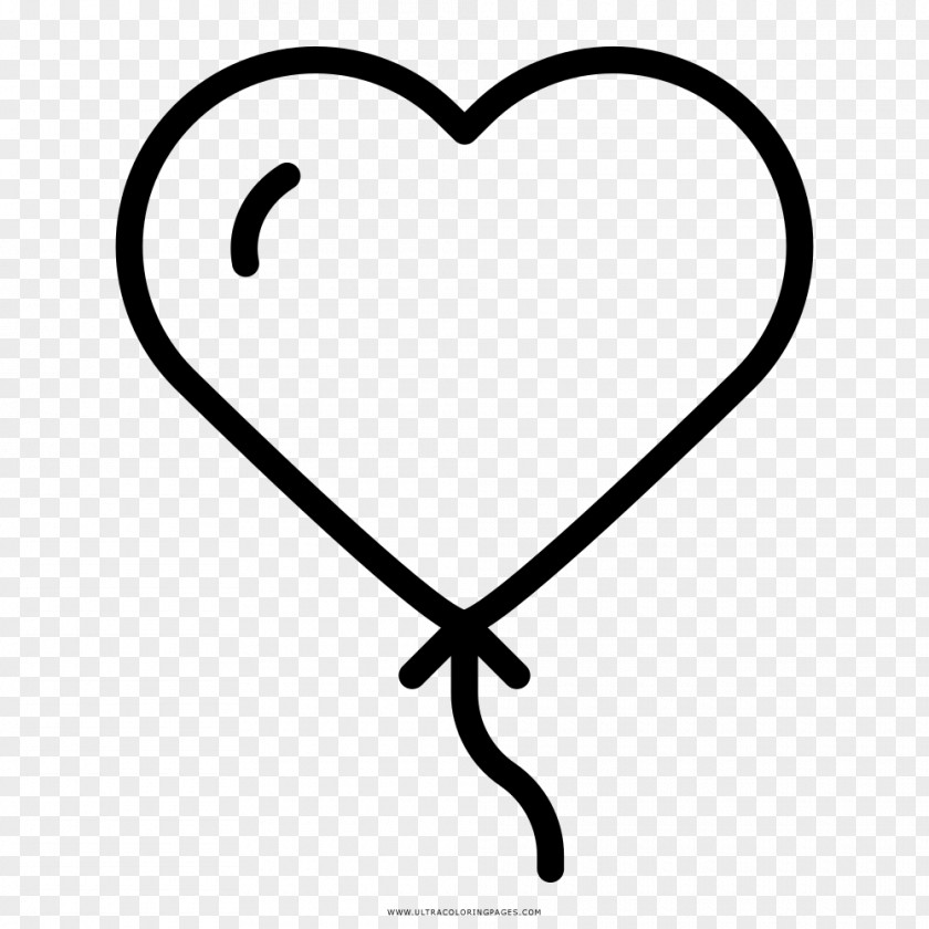 Heart Drawing Balloon Coloring Book PNG