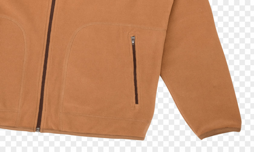Sweatshirt Zipper Pockets Jacket Sleeve Caramel Color PNG