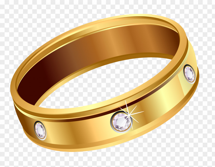 Cartoon Diamond Ring Earring Gold Clip Art PNG
