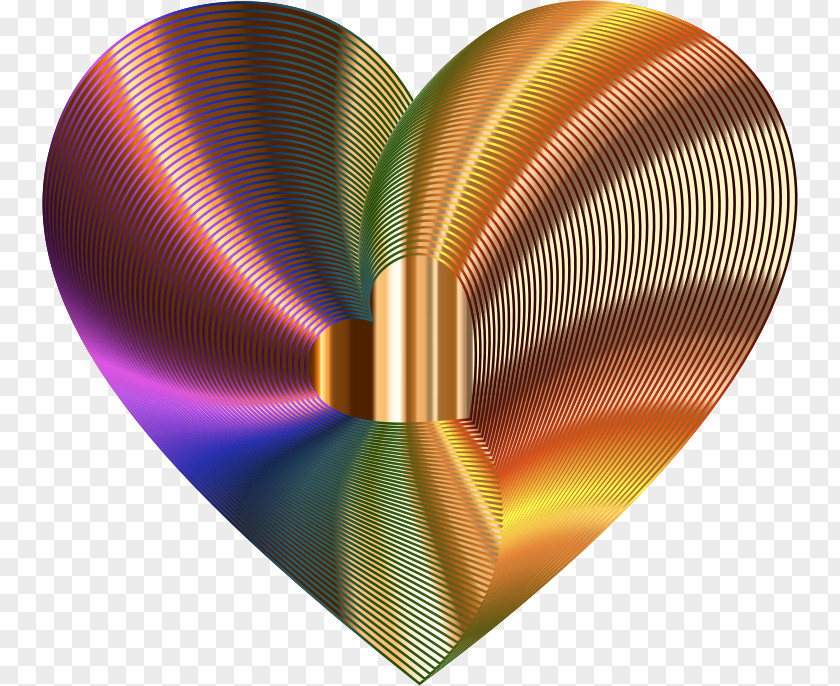 Golden Heart Clip Art PNG