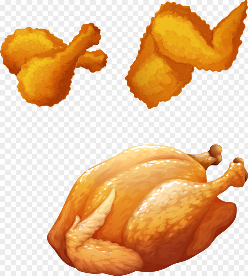 Vector Hand Painted Fried Chicken Buffalo Wing Barbecue Roast PNG