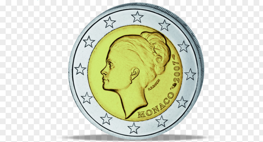 Grace Kelly 2 Euro Coin Coins 20 Cent 50 PNG