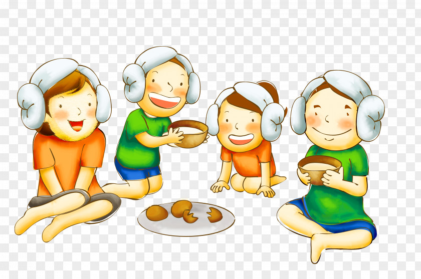 Green Cartoon Family Decoration Pattern Perspiration Steaming PNG