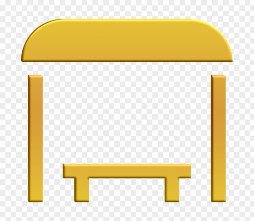 Solid City Elements Icon Bus Stop Bench PNG