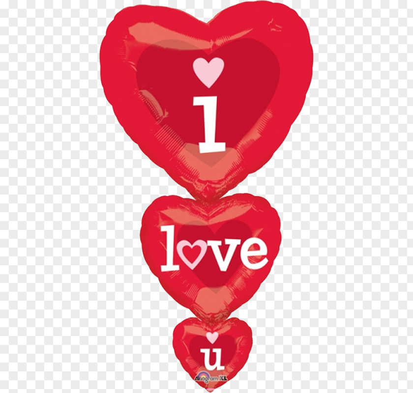 Balloon Amscan International I Love You Stacker Foil Romance Heart PNG