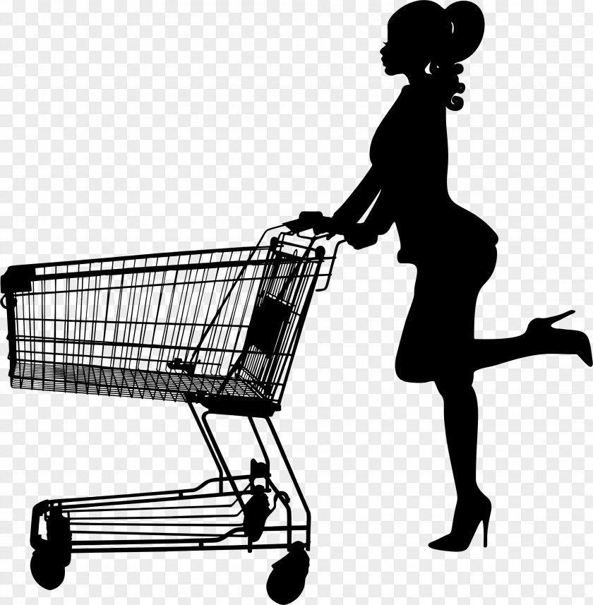 Grocery Store Shopping Cart Woman Bag T-shirt PNG