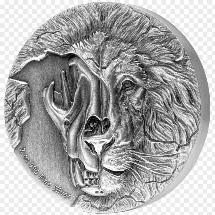 Lion Bullion Silver Coin PNG