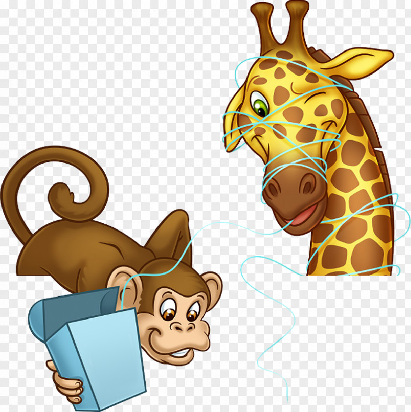 Monkey Giraffe Cat Clip Art Illustration Mammal PNG