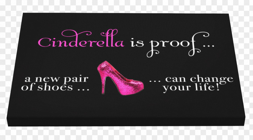 Cinderella Glass Shoe Brand Logo Pink M Font PNG
