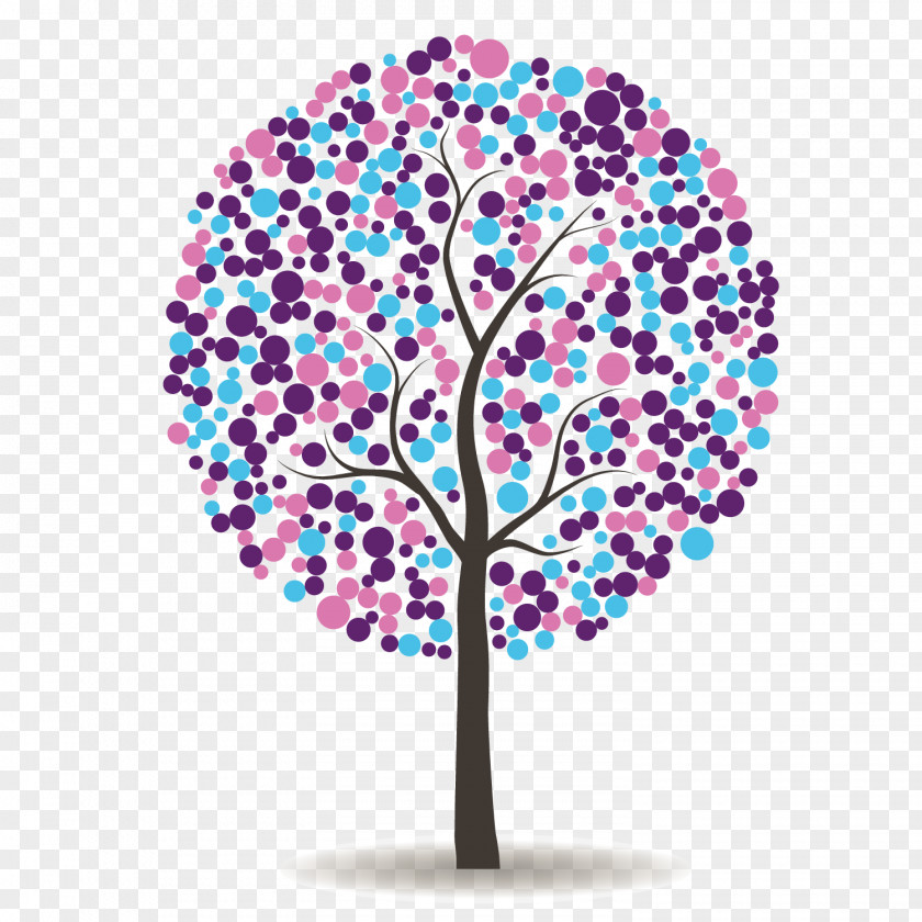 Purple Cartoon Tree PNG
