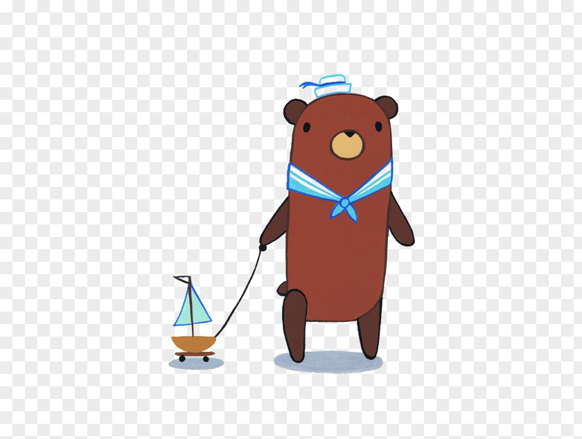 Cartoon Bear Digital Illustration PNG