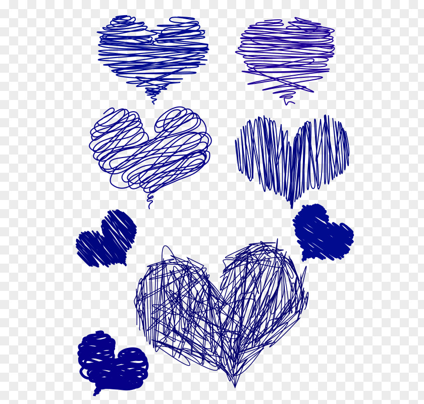 Drawn Drawing Heart Blue Clip Art PNG