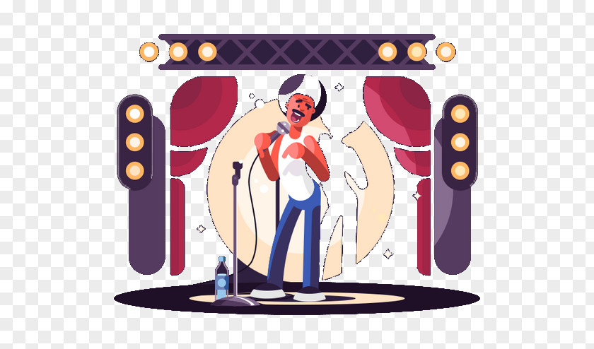 Singing Man Illustration PNG