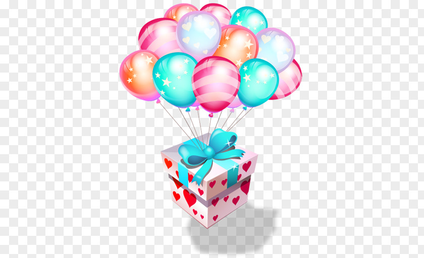 Balloon Gift Birthday Cake Party PNG