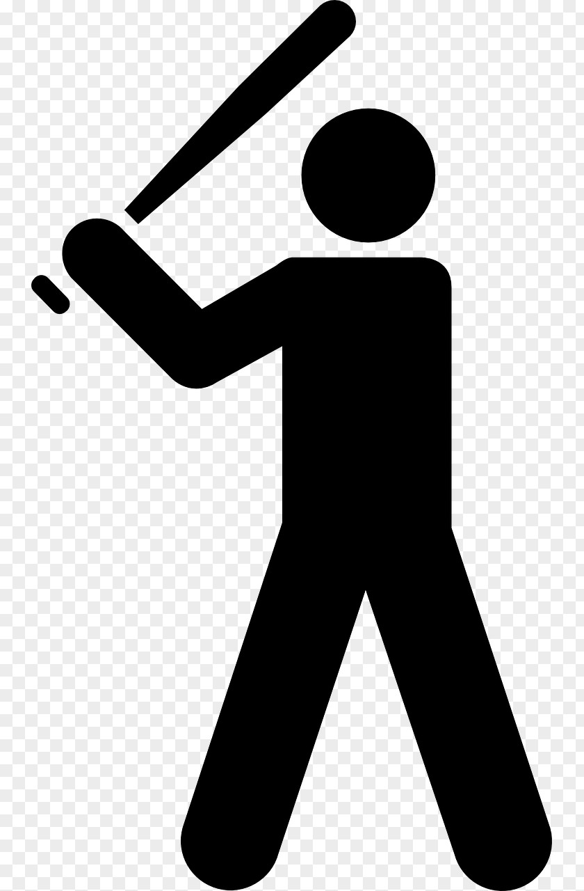 Baseball Bats Stick Figure Batter Clip Art PNG