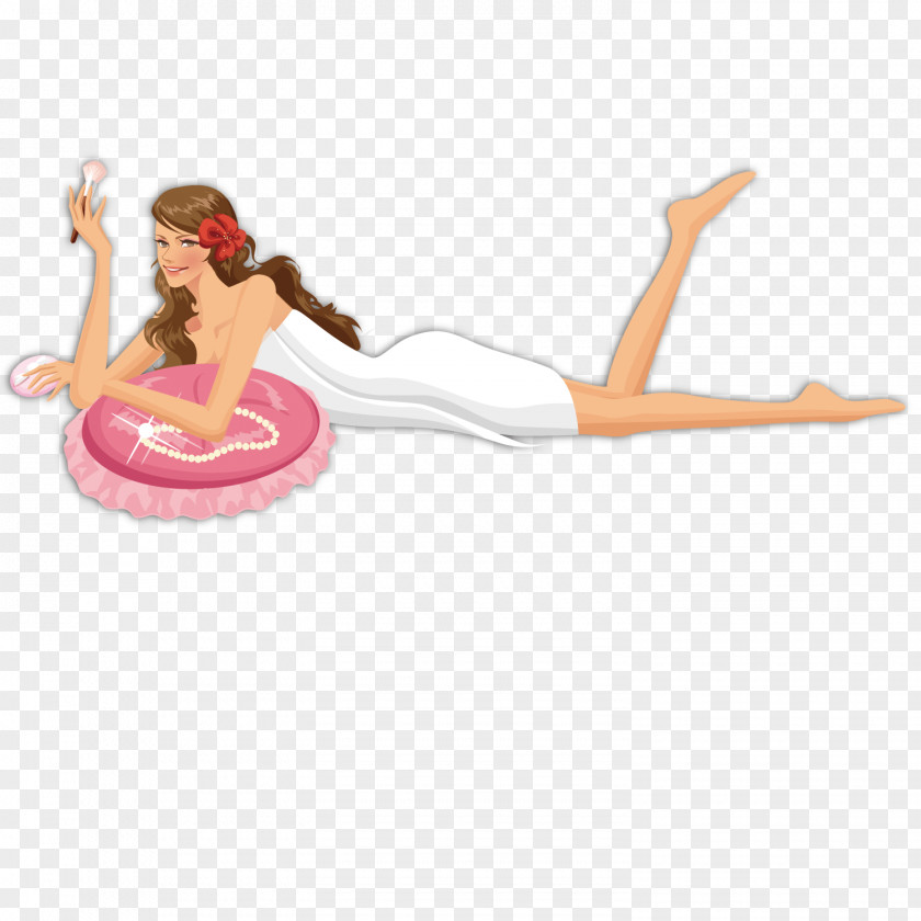 Beautiful Sleeping Beauty Cartoon Hand Flooring Illustration PNG