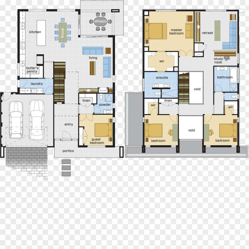 Double Storey Building Floor Plan Square Angle PNG