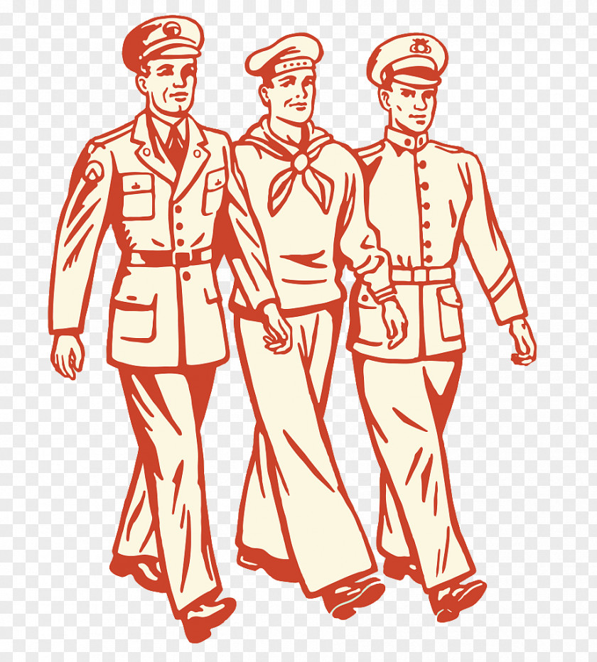 PPT Elements In Hand Drawn Military Units United States Soldier Army Officer Illustration PNG