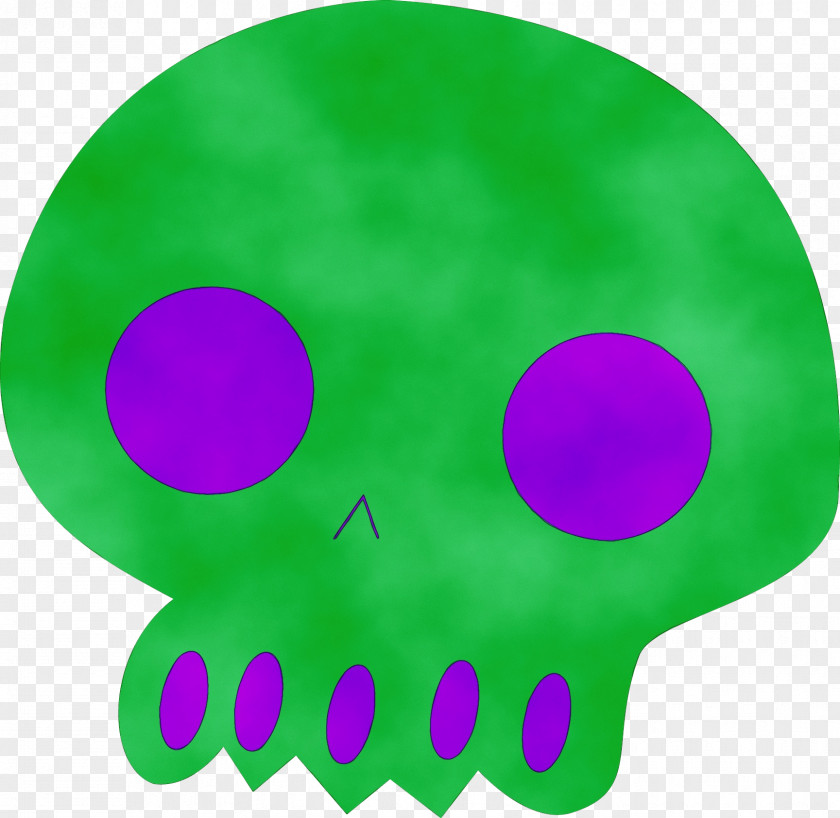 Skull Smile Green Violet Pink Purple Magenta PNG