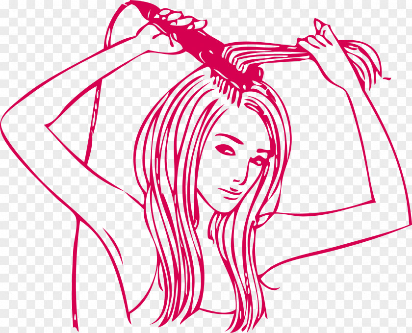 Vector Beautiful Hair Splint Hairdressing Beauty Cosmetology Illustration PNG