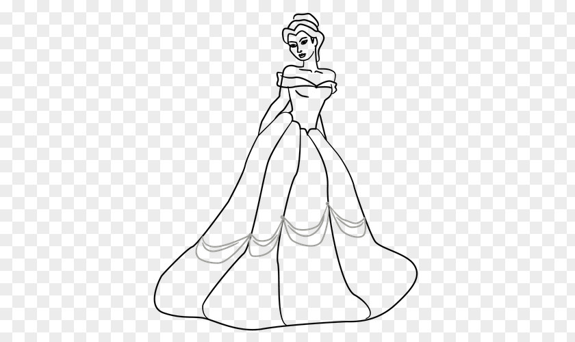 Princess Drawing Line Art Fashion Illustration Finger PNG