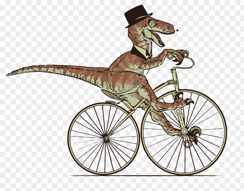 Tandem Bicycle Velociraptor Tyrannosaurus Utahraptor Deinonychus Brachiosaurus PNG