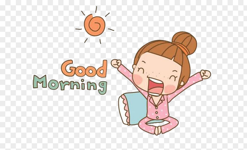 Good Morning Sun Cartoon Character Breakfast Icon PNG
