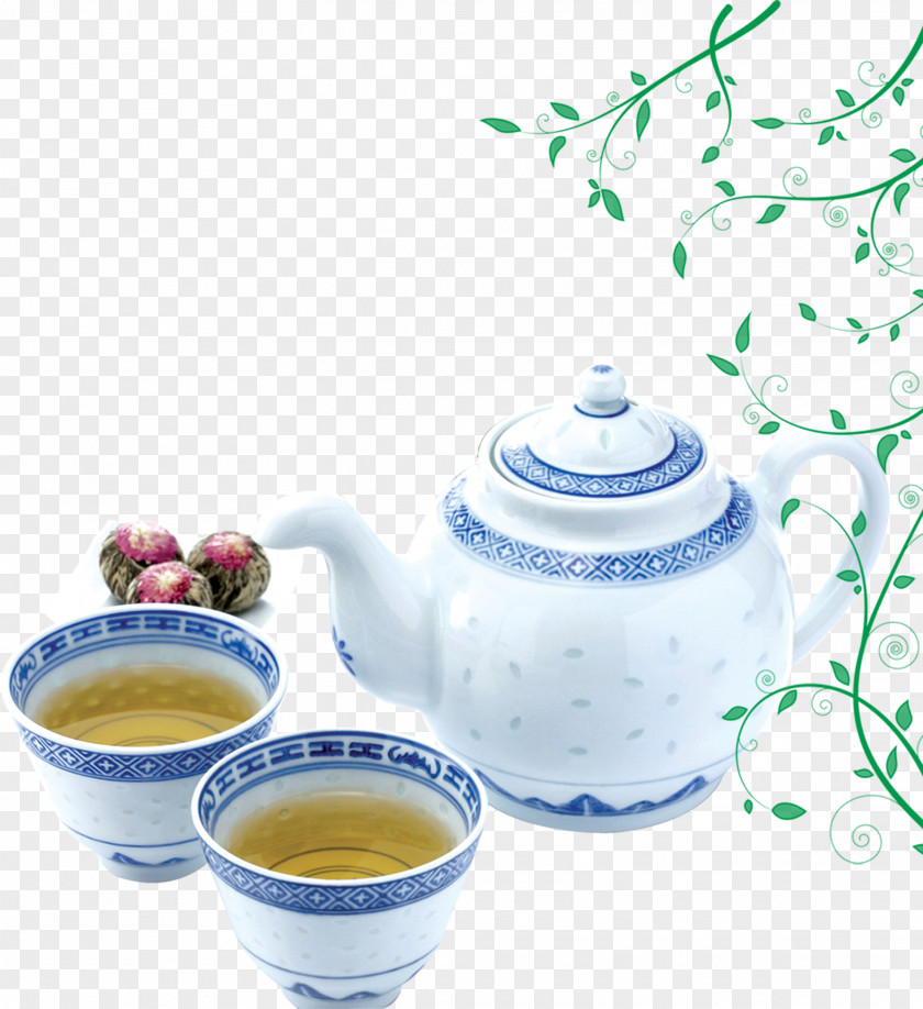 White Tea Set, Set Teacup Tile Kitchen Teapot PNG