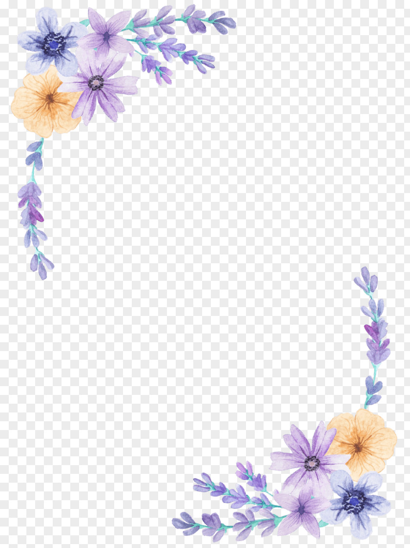Lavender Petal Flower Borders And Frames Floral Design Clip Art PNG
