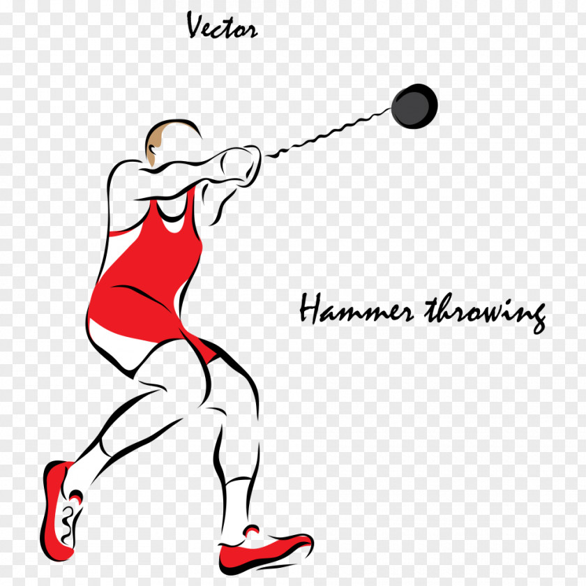 Vector Hammer Thrower Throw Athlete Sport Illustration PNG