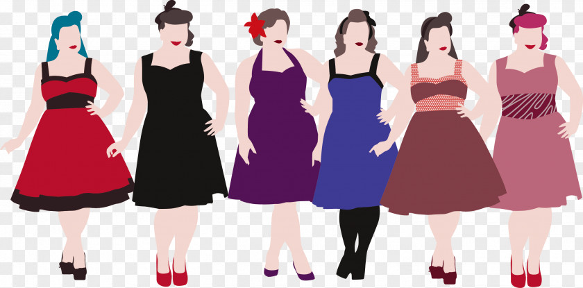 Vector Plump Women Plus-size Clothing Model Euclidean Dance PNG