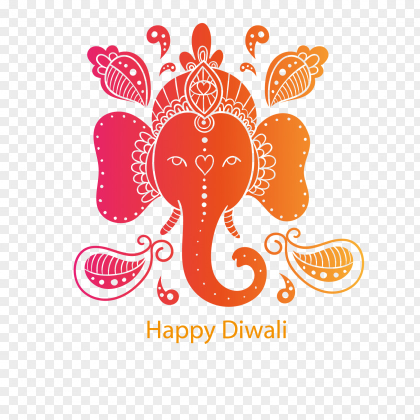Colorful Diwali Elephant Background Template Download PNG