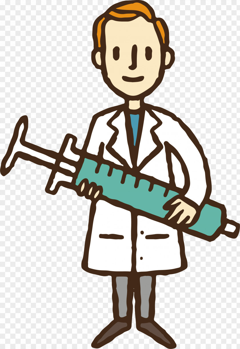 A Doctor With Needle In Hand Physician Clip Art PNG