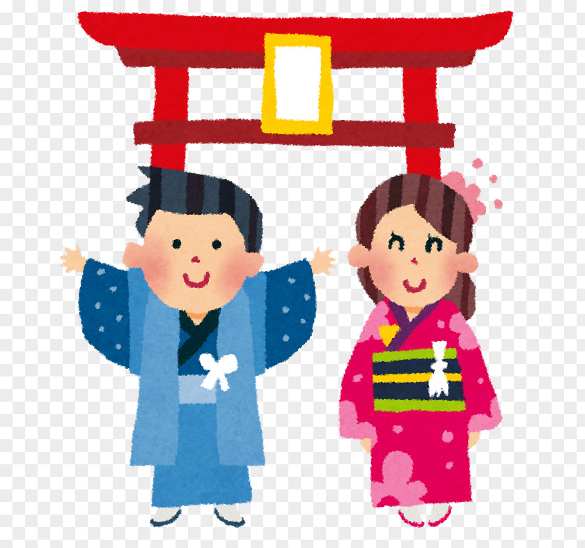 Torii Hatsumōde Japanese New Year Card 正月三が日 O-mikuji PNG