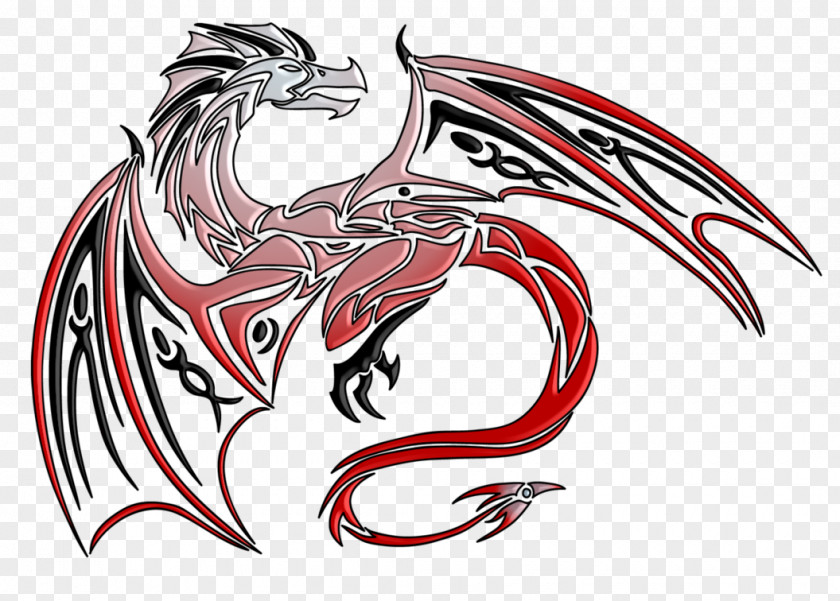 Tribal Dragon Clip Art PNG