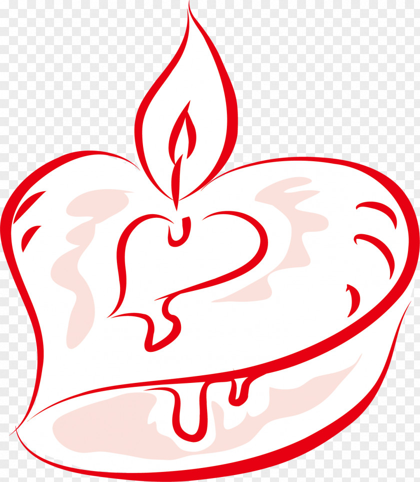Creative Red Candle Valentines Day Clip Art PNG