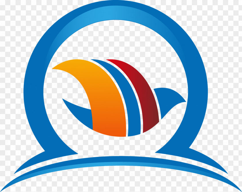 Hand-painted Blue Circle Logo Design Adobe Illustrator PNG