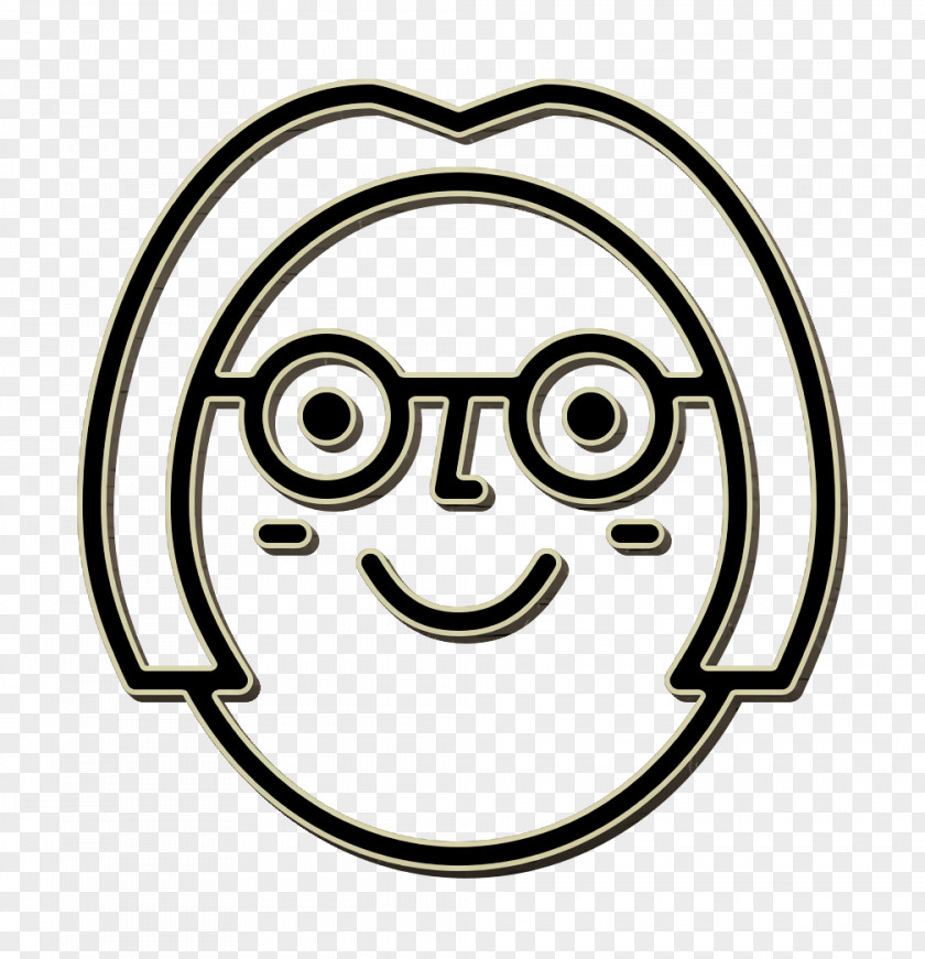 Emoji Icon Woman Happy People Outline PNG