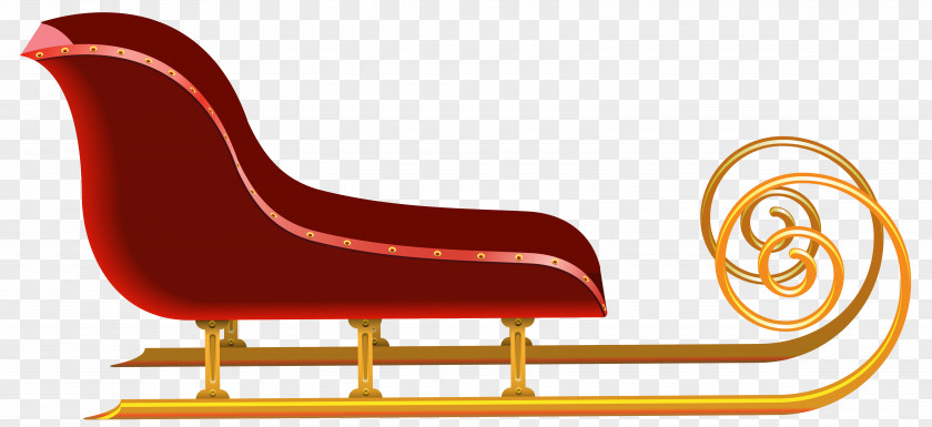 Red Sleigh Clip Art Image Santa Claus Sled Christmas PNG